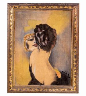 <br><b>Lot 239</b><br>Antique Painting on Velvet