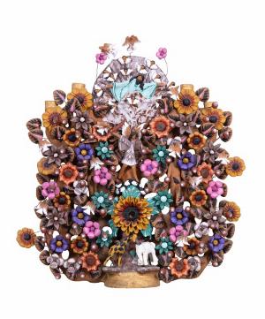 <br><b>Lot 312</b><br>Mexico Ceramic Tree of Life Candelabra w/ Jesus