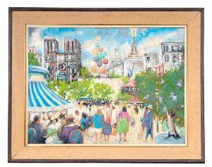 <br><b>Lot 258</b><br>James Carlin Impressionist Large Painting, Paris